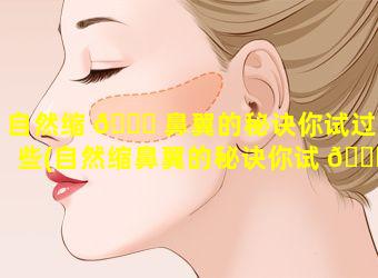 自然缩 🐟 鼻翼的秘诀你试过哪些(自然缩鼻翼的秘诀你试 🐋 过哪些方法)